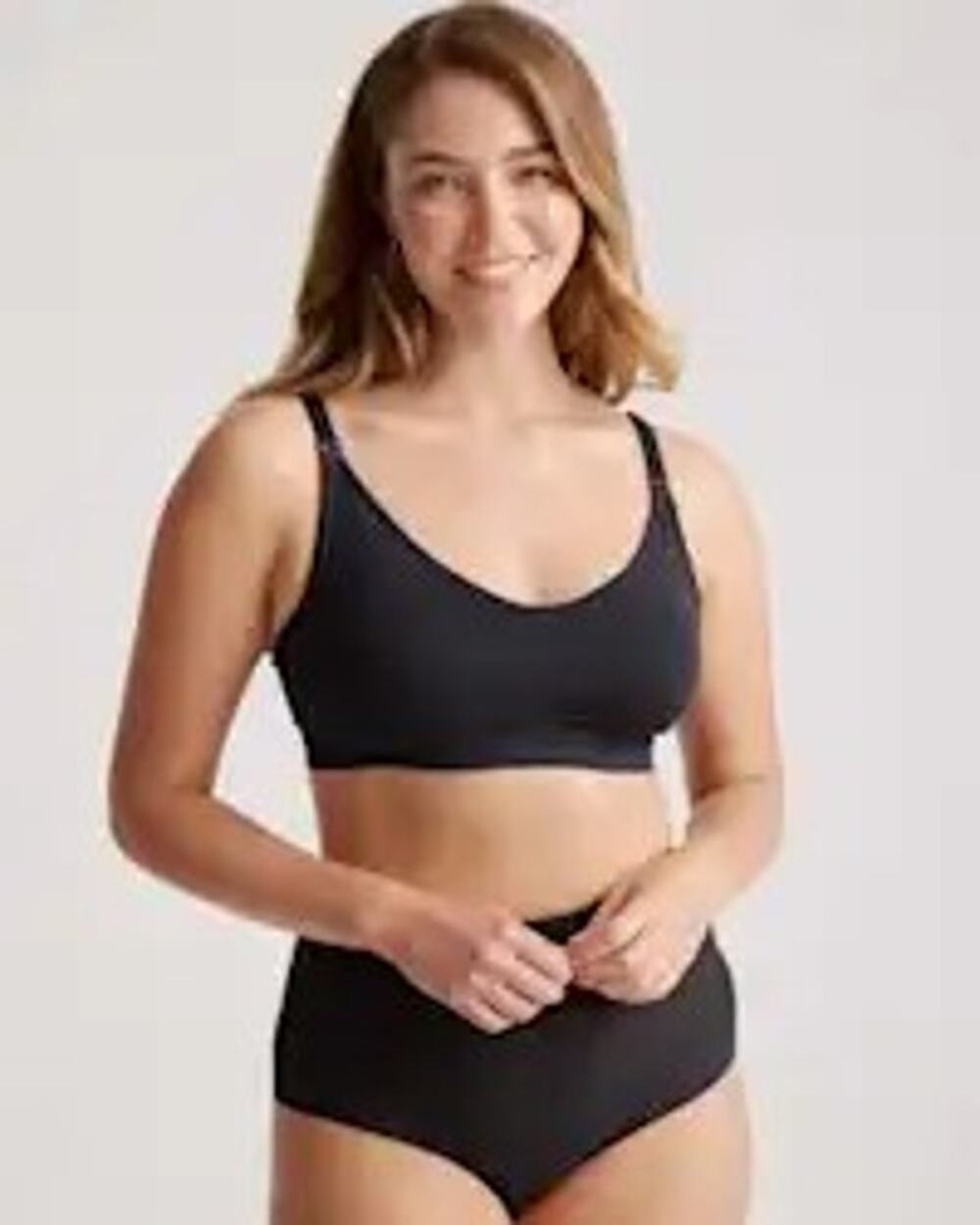Quince Women's Seamless Nursing Bra w/Extender Black NEW ~ Size M